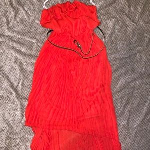 Strapless high-low dress